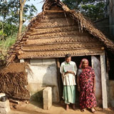 After replacing the damaged roofing into new coconut leaves thatched roofing