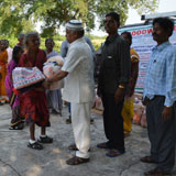 Distribution of Dry food items, Blanket, Mat & Rs.100.00 to each aged disabled lepers in welfare needs distribution camp
